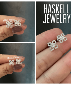 4 Corner Propeller Pushback Stud Earrings