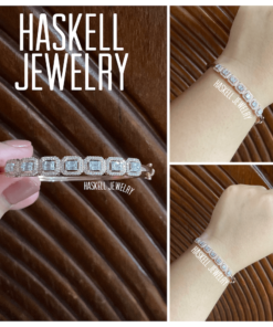 7 Motif Row Emerald Illusion Diamond Bangle