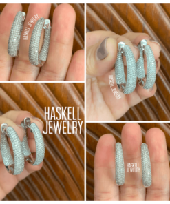 1” in length In & Out Loop Diamond Earrings
